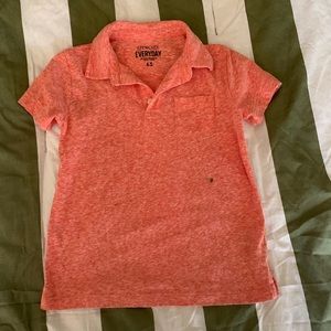 Red orange heather polo